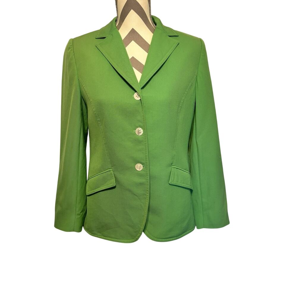Austin Reed Womens Blazer 8 Petite Blazer Long Sleeve Worsted Wool Green Career